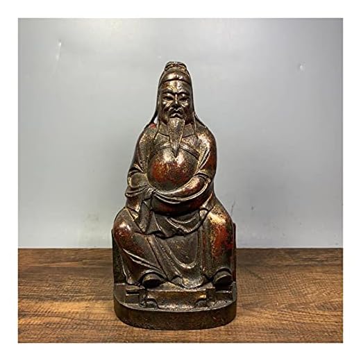 Buddha staty 7"TIBET Buddhism Temple Old Bronze Cinnabars Guan Gong Staty Guan Yu Loyal Representative Door God Enshrine Buddha GaYouny