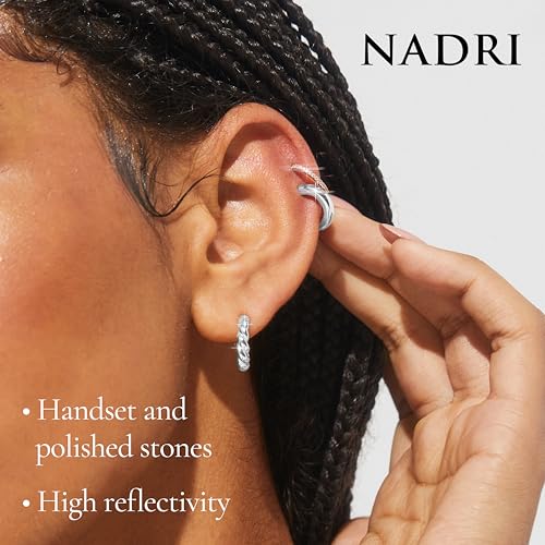 Nadri Hoop Earrings Set of 3 - Plated Earrings for Women, Hoop Earrings for Women Trendy, Lightweight Chunky Open Hoops3