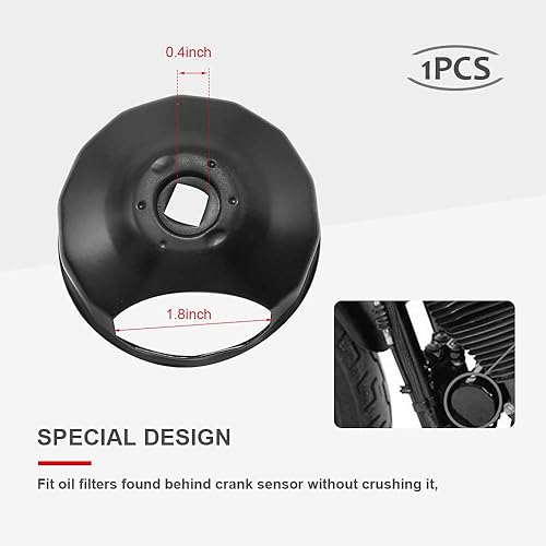 Miniatura 4 de Llave de filtro de aceite para motocicleta compatible con filtros de aceite giratorios Harley Davidson 1984  2019 (no incluye XG '15 o posteriores)