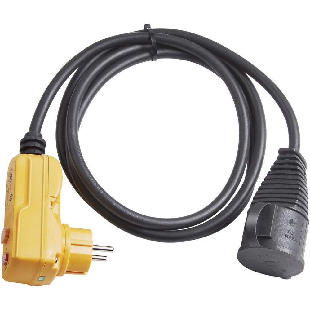 Brennenstuhl Koruyucu adaptör kablosu FI IP44 2 m siyah H07RN-F 3G1,5