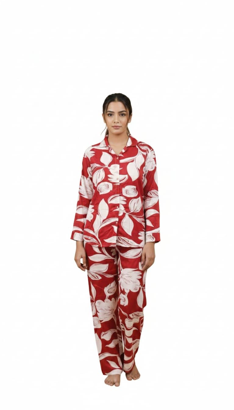 Women’s Floral Printed Co-ord Set (Size-L)-image-39
