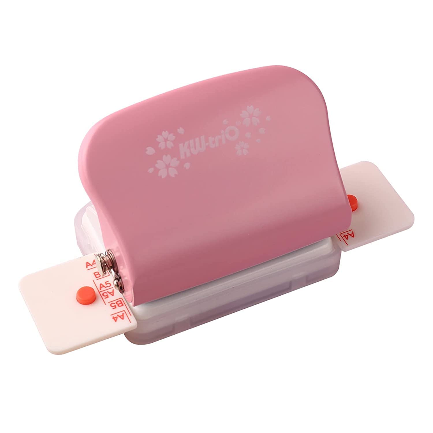 TAIYUYUE Perforadora portátil de metal de 6 agujeros, perforadora de papel diaria para tamaño A4/A5/B5, perforadora de hojas sueltas, capacidad de 5 hojas (rosa)