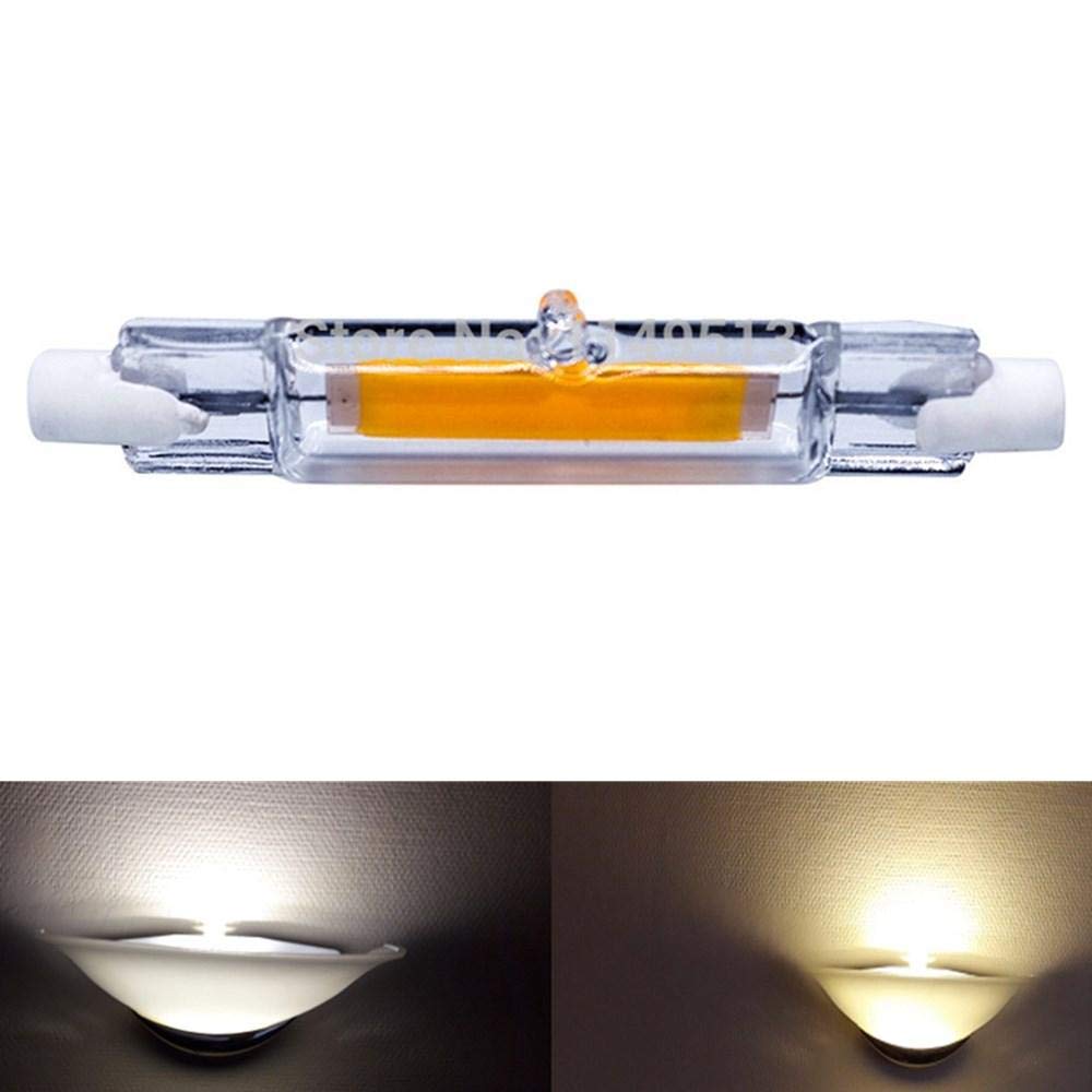 Dimmable 78MM AC220-240V 5W R7S LED COB Light Bulb Glass Tube for Floodlight Halogen Replacement (Pure White)