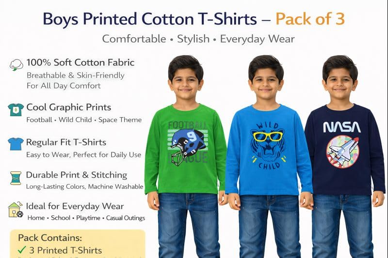 Image of NammaBaby Baby Boys Cotton Regular Fit T-Shirt