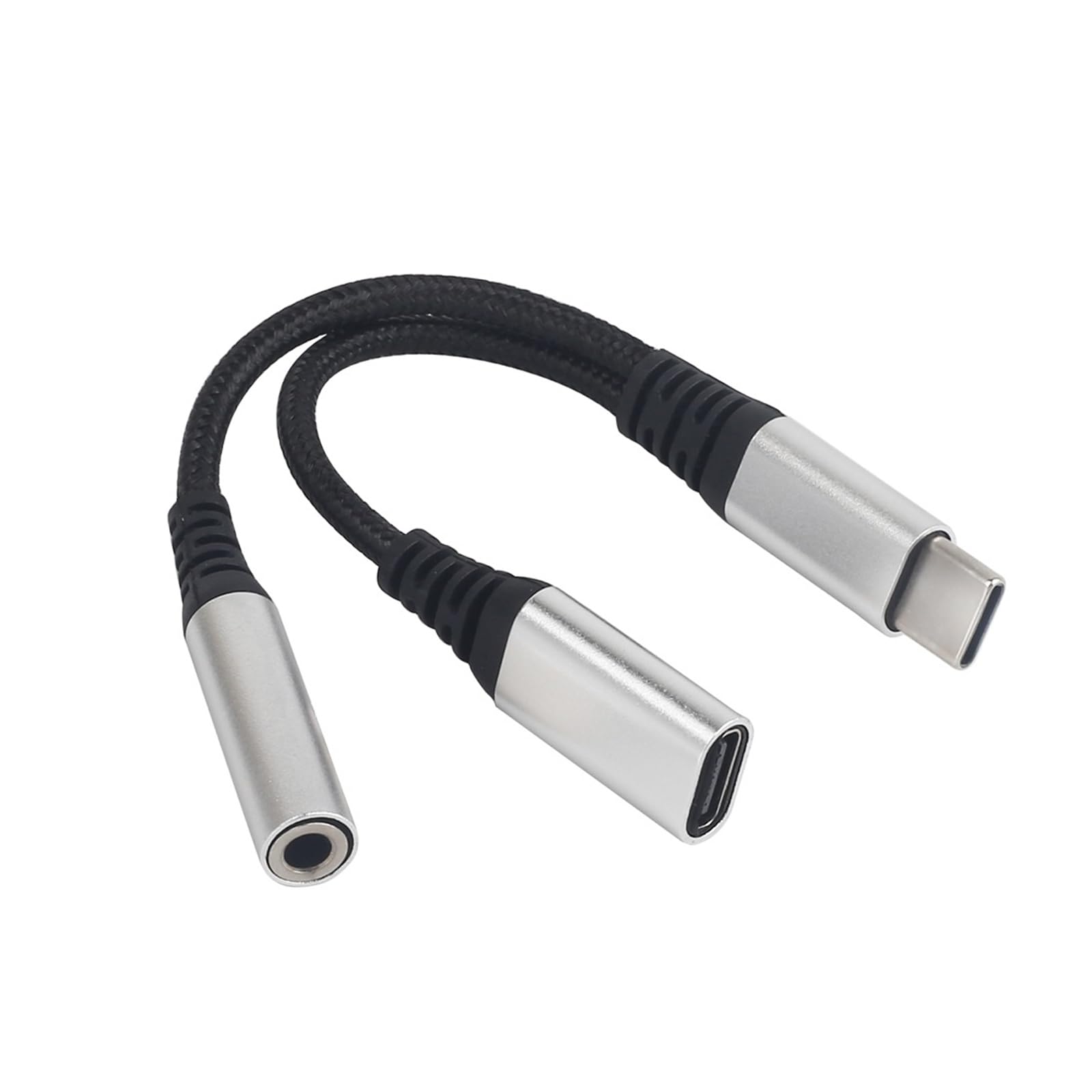 Fentency 2 in 1 USB C To 3.5mm Music Charging Adapter With HiFi Chip Simultaneous Charging For Smartphones Tablets