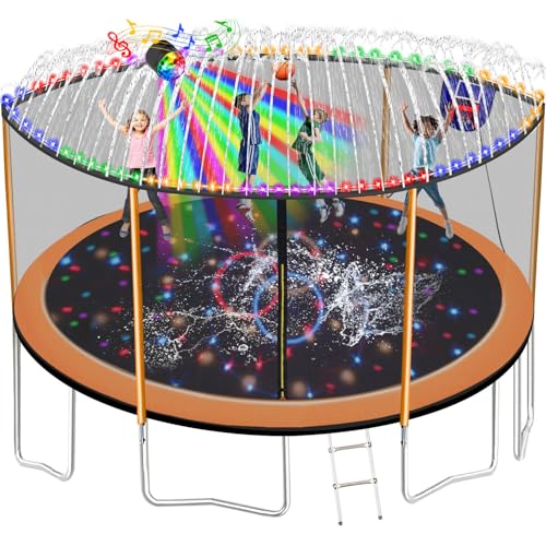MELAABUU 1500LBS Outdoor Trampoline with LED Lights