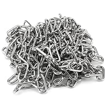 20 Feet x 5/32 Inch Stainless Steel Chain Link, Heavy Duty Chain Links, Rust Proof Coil Chain Metal Utility Chain for Clothesline, Hanging Swing, Chain Hardware, 500 lbs Work Load