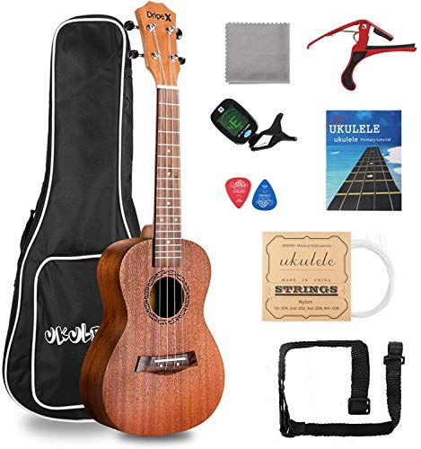 Dripex 23 Inch Concert Ukulele, Natural