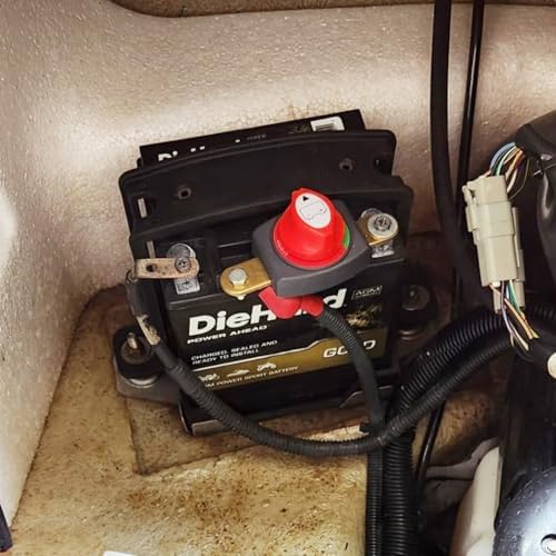 Ampper Side Post Battery Disconnect Switch, 12-48 V Battery Power Cut Master Switch Disconnect Isolator for Car, Vehicle, RV and Boat (On/Off) - 3