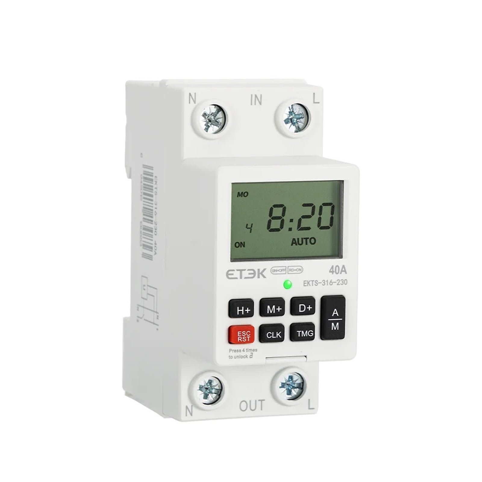 QAXIOQCS 220V Weekly Days Hour Programmable Intelligent Relay Countdown Timer EKTS316(EKTS316 40A)