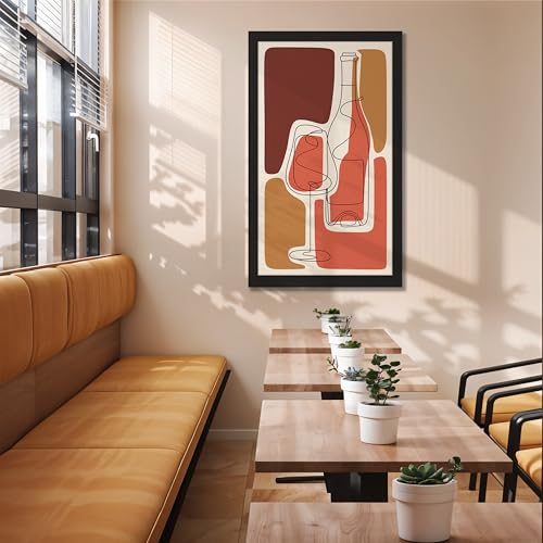 Image of NoWorries Wall art framed painting food posters for cafe decor (Synthetic wood frame) inch300 GSM premium art HD prints inch Wall painting for Home & Kitchen Decor (Pattern illustration)( Set of 1, Framed Painting) (BLACK, ART-2, 10X19INCHES)