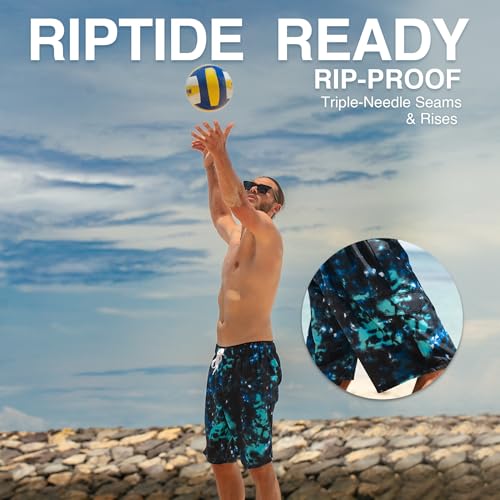 Image of Kanu Surf Men's Big Viper Extended Size Stripe Swim Trunk