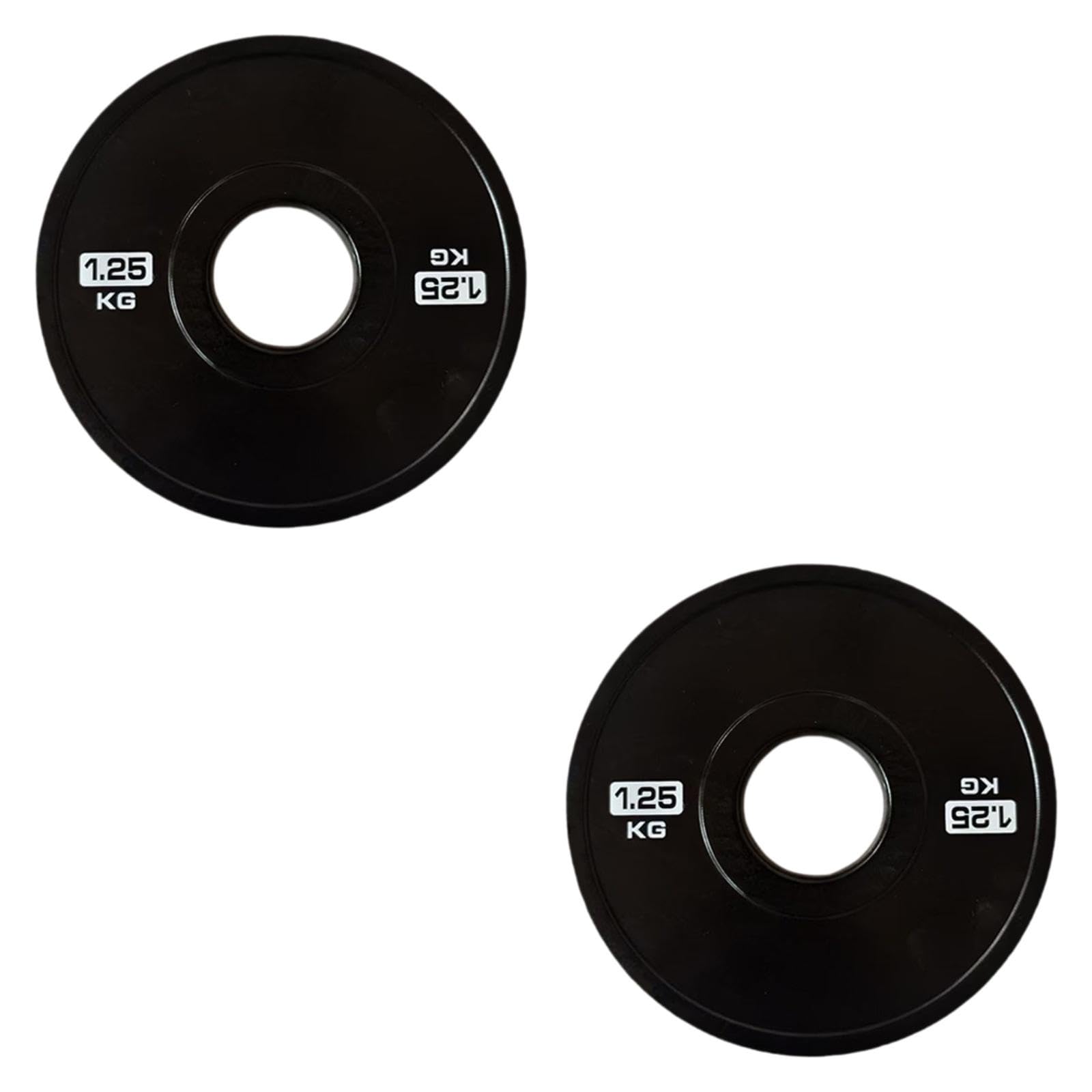 Menolana Change Plates Fits 2 inch Barbells 2Pcs Grooved Inner Side Accessory Color Coded Portable for Workouts Multifunctional, 1.25kg Black