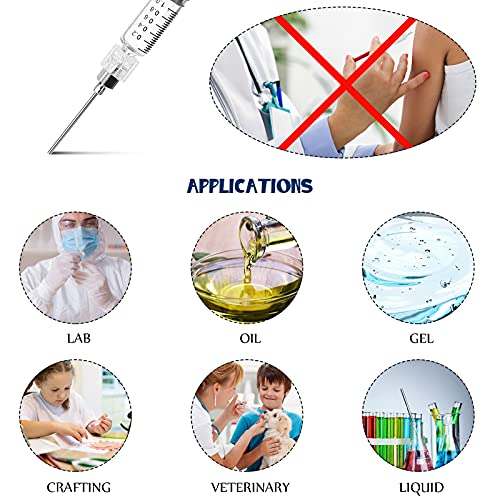 Nuanchu NUANCHU-BOROSILICATE GLASS -05 24 Pieces Borosilicate Glass Syringes Set Include 12 Pieces 1 Ml Borosilicate Glass Syringe Lock And 12 Pieces Stainless Steel Lock Dispensing Needle For Thick Liquids, Ink, Glue, Lab Use thumb #3