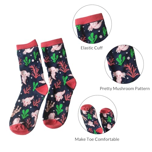 ZVUZVO 5 Pairs Axolotl Socks Set Axolotl Gifts For Women Men,Funny Novelty Crew Casual Sock For Axolotl Lover — view 5