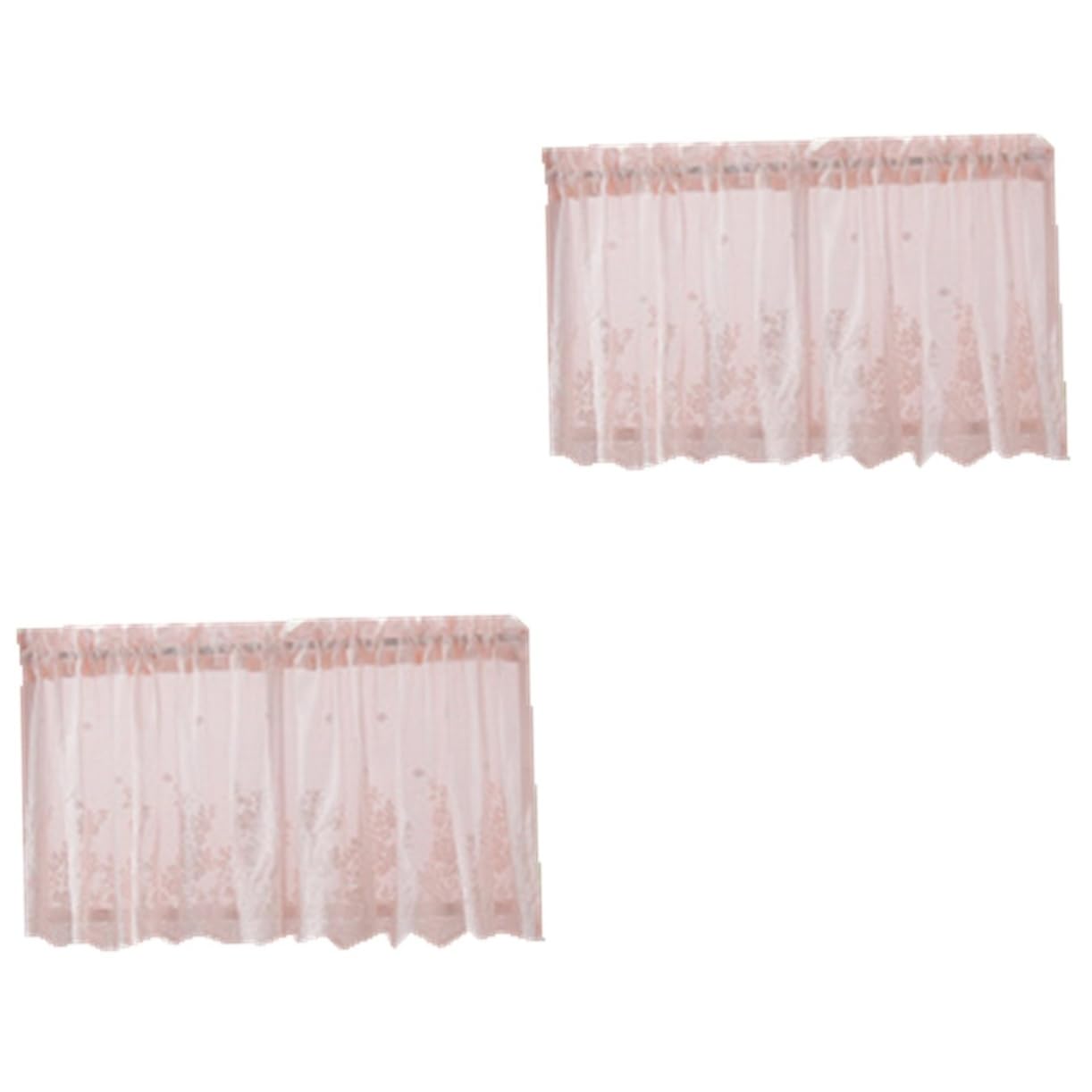 Cortina corta de encaje de 74 X 61 cm de poliéster en pack de 2 unidades para ventana