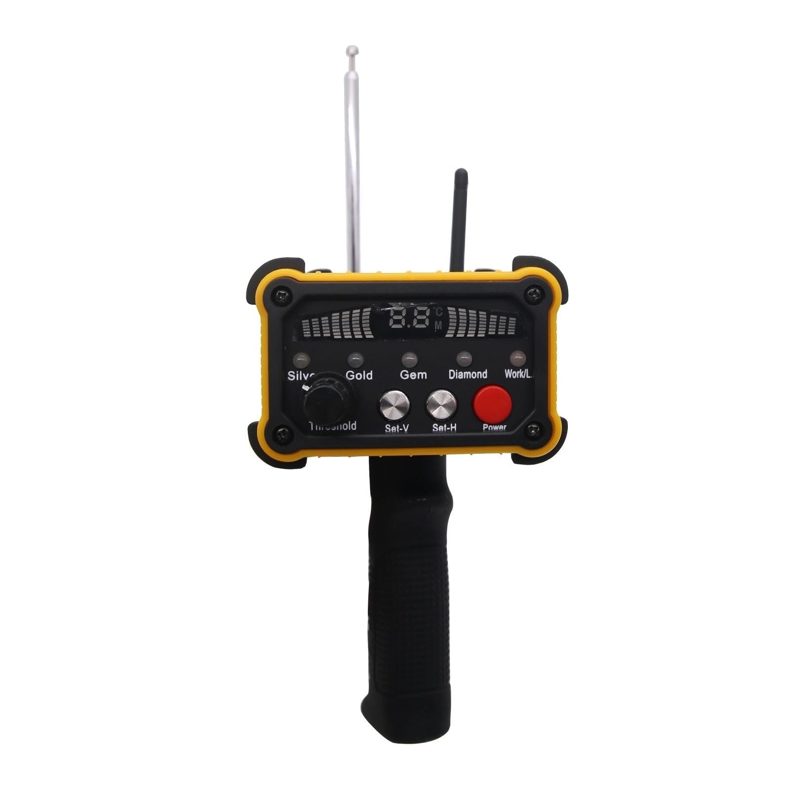 Rilevatore Di Metalli E Oro A Lungo Raggio Sotterraneo 100 M Display A LED 2 Antenne Custodia In Plastica Rilevamento Sensibile Precisione