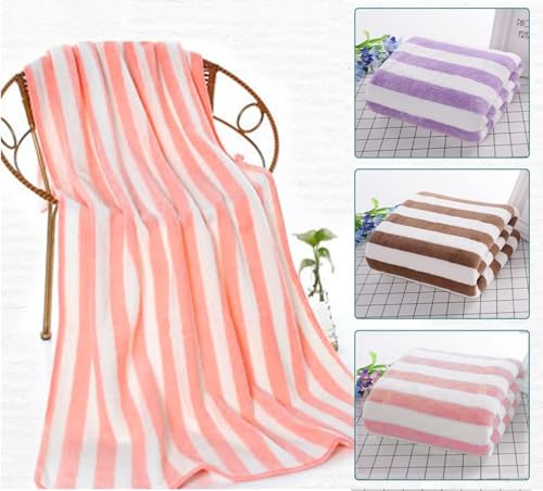 Image of Microfiber Bath Towels, Lightweight, Absorbent, Super Fluffy and Fast Drying Towel for Travel, Vacation, Fitness and Yoga (3, Pink)
