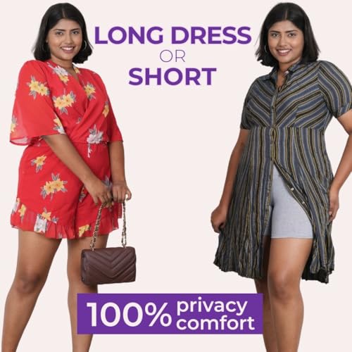Image of Adira | Under Dress Shots for Women | Plus Size Women Tights Shorts | Soft & Comfy, Knitted Stretchy Fabric | Shorts for Dress | Women Inner Shorts | Plus Size | Pack of 2
