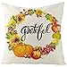 Homxi Housses de coussin carrées en forme de couronne de citrouille en lin, décoration pour maison, bureau, jardin, extérieur, 45 x 45 cm, orange, blanc et noir