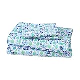 Beatrice Home Fashions Coastal Print Microfiber Sheet Set, Soft, Comfy, 12' Deep Pockets, Queen, Clearwater Aqua