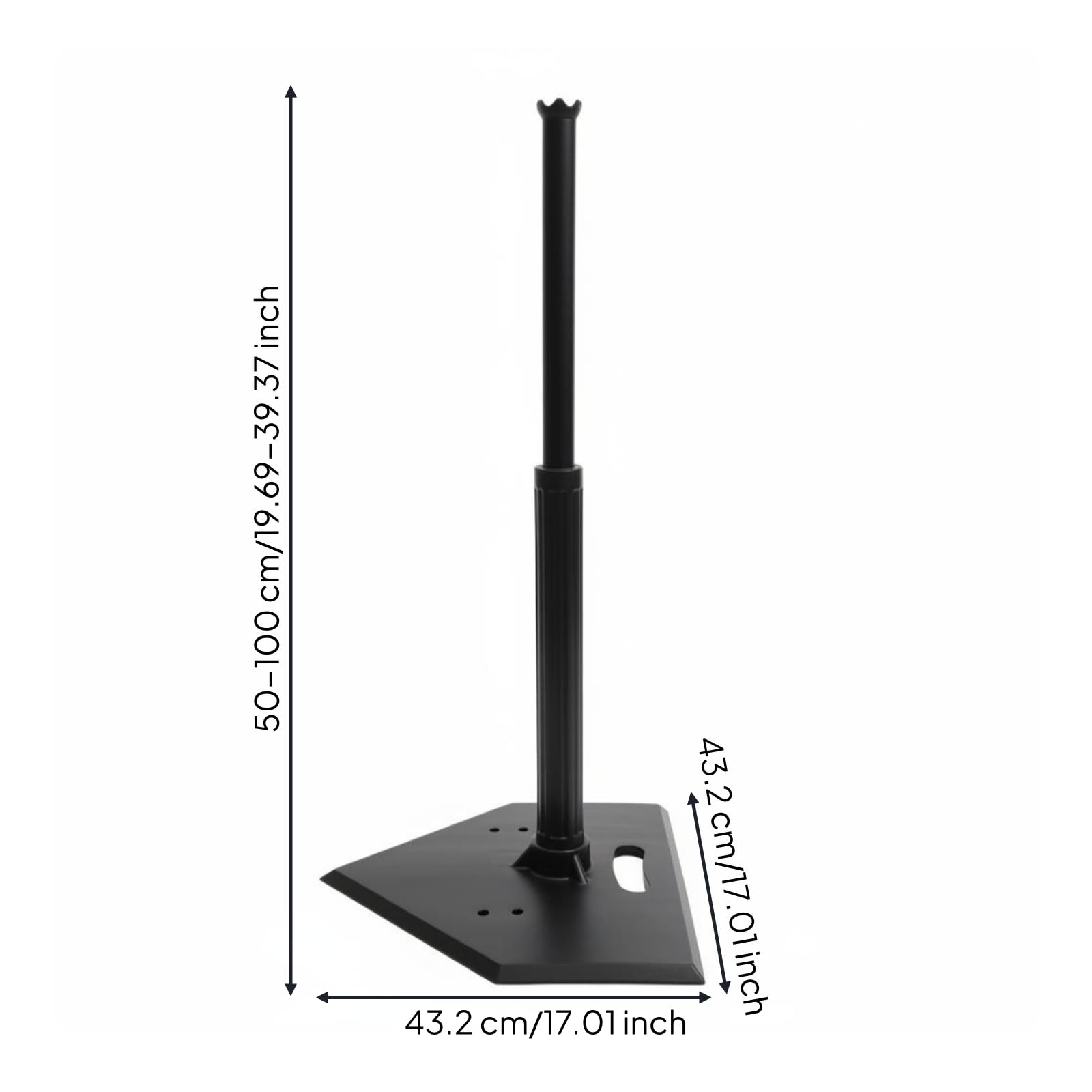 TISHITA Entrenador de Béisbol para Niños tee de Bateo Portátil Soporte de Altura Regulable Poste Telescópico Goma y PVC, Adulto, Un Orificio, Telescópico 50-100CM