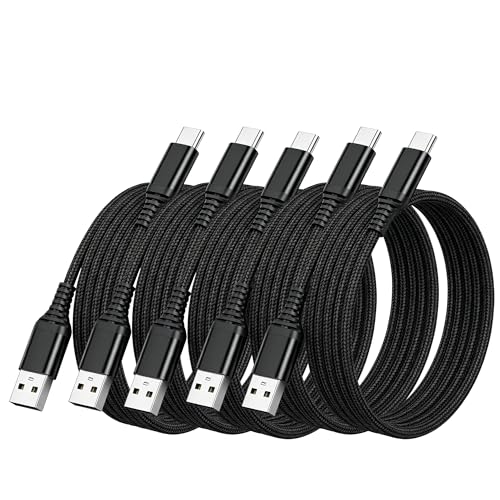 USB Type C ケーブル 2m 5本セット LpoieJun【高速データ転送(480Mbps) / 60W 急速充電】 USB-A to C 高耐久ナイロン編み スマートフォン/タブレット/ゲーム機のタイプｃ機種に対応 断線防止【映像出力不可】（Amazon）