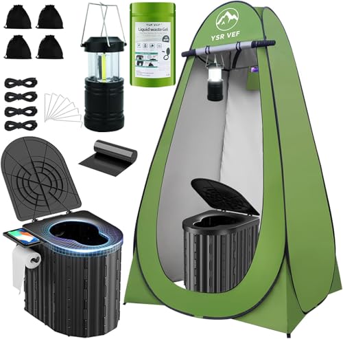 Camping Toilet with Pop-Up Privacy Tent