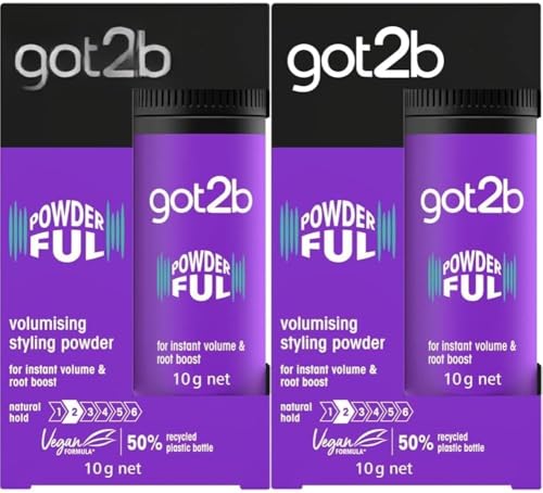 Got2b - Polvos volumen POWDER'ful – Polvos para levantar la raíz – Textura matificante – Lleva tu volumen a nuevas dimensiones, el paquete puede variar (Paquete de 2)