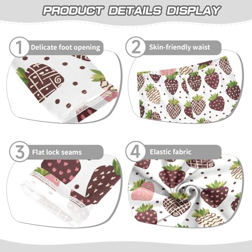 Girls' Athletic Leggings Ankle Length Yoga Dance Pants Kids Teen 4T Chocolate Strawberries3