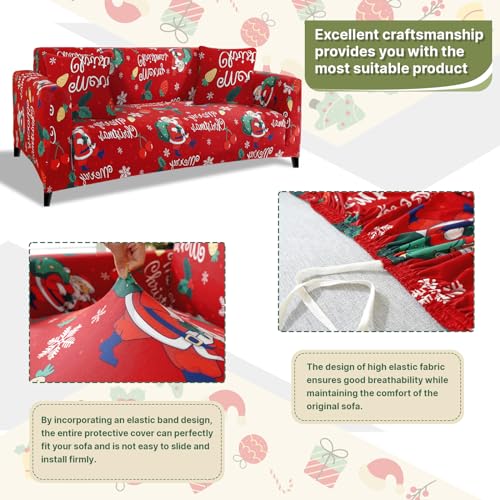 Housse canapé extensible 1 place universelle antidérapante lavable avec housses coussin - 4