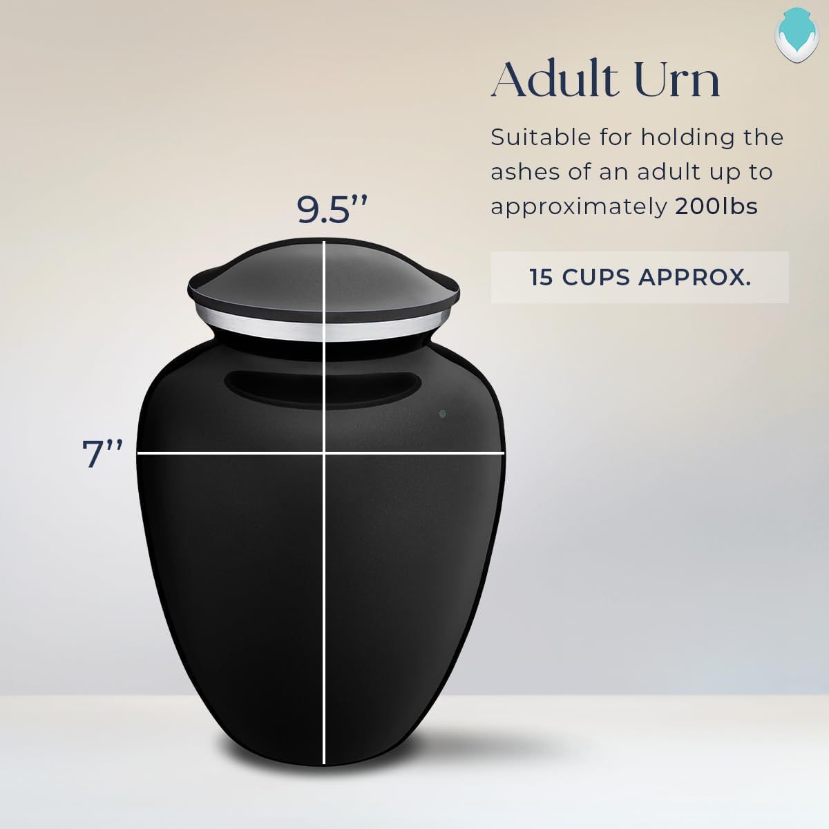 Geturns Embrace Adult Personalized Doves Cremation Urns for Human Ashes I Large Black Funeral Urn for Men and Women I 200 lbs