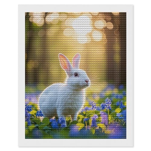 Peinture diamant lapin blanc pour débuter facilement le diamond painting
