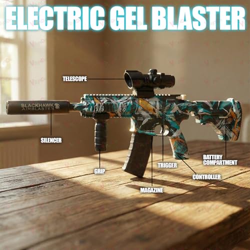 Image of VikriDA Automatic & Manual (Dual Mode) Electric M416 Small Balls Blaster Gun with Small Balls, Battery Gun with Automatic Fast Fire Rate for Adults - M416 Rifle Shooting