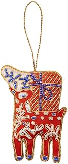 Baci Milano Adornos navideños de tela bordados a mano La Navidad del Rey - Reno, Decoración Navideña