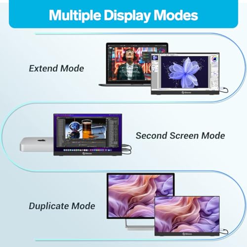 Image of STEREN 16 inch Portable HDR Monitor for Laptops - Full HD Display with USB-C, HDMI, and Ultra-Slim Design
