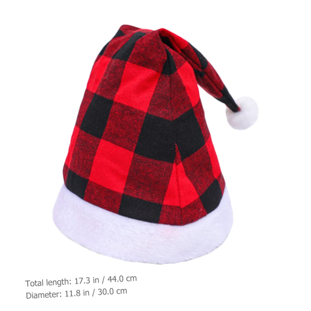 6piezas Gorro De Papá Noel Rojos y Negros Navideñas y Disfraces Cómodo y