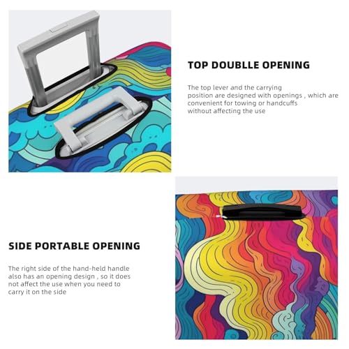 Luggage Cover for Travel Elastic Suitcase Cover Rainbow pattern Luggage Covers Fashion Suitcase Protector Thickened Baggage Cover Dustproof Suitcase Sleeve Fits 18-32 Inch Luggage4