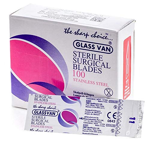 3001T-12 GLASSVAN Surgery Blade, 12 Size, Stainless Steel (Pack of 100)