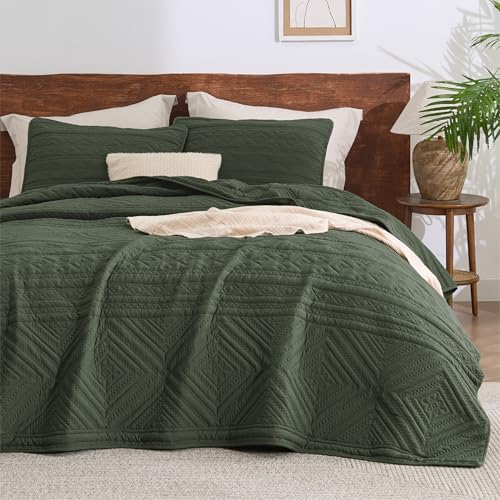 Bedsure Boho Quilt King Size - Lightweight Bedspread King Size with Geometric Stitched Pattern...