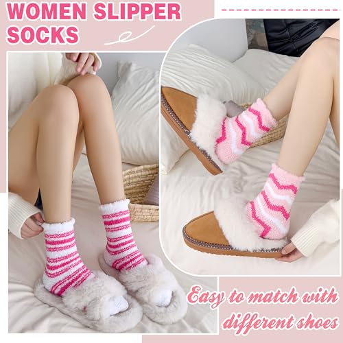 EBMORE Womens Fuzzy Socks Slipper Soft Cabin Plush Warm Fluffy Winter Sleep Cozy Adult Socks4