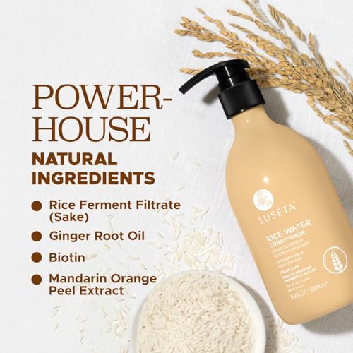 Image of Luseta Rice Water Conditioner, Hydrating Frizz Control for All Hair, 16.9oz | Rice Water Conditioner Helps Smooth Frizz, Support Elasticity and Leave Hair Soft, Shiny and Manageable