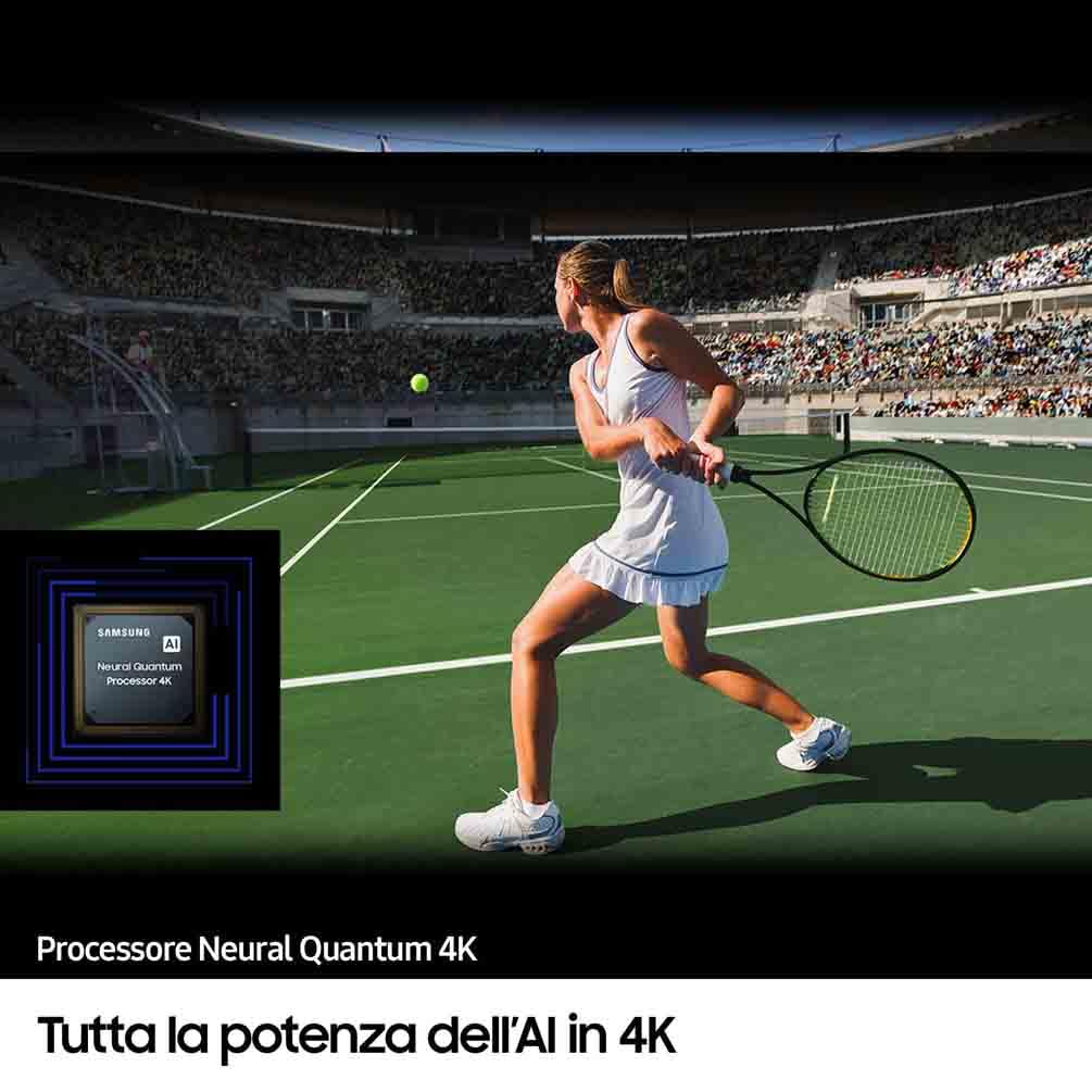 Samsung TV QE55Q80CATXZT QLED 4K, Smart TV 55" Processore Neural Quantum 4K, Direct Full Array, Dolby Atmos, OTS Lite, Integrato con Bixby e Alexa compatibile con Google Assistant, Carbon Silver 2023