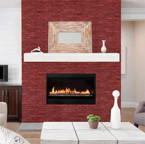 Image of HOME13 Self Adhesive Wood Grain Wallpaper for Furniture Vinyl Sticker Wooden Door Desktop Wall Paper Kitchen Wallpaper (2 feet by 4 feet, Red Bricks Wooden)