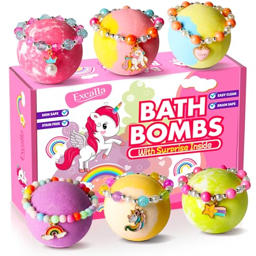 Unicorn Bath Bombs with Surprise Inside for Kids...