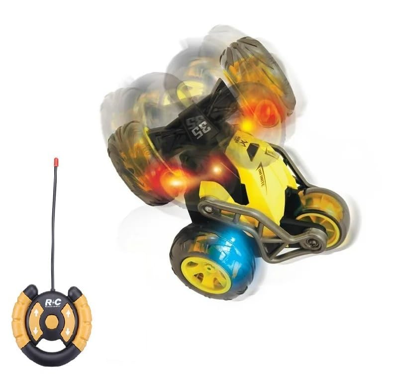 Image of Remote Control Rock Crawler Mist Smoke Spray Function, High Speed 1:18 RC Car Toys for Boys 2WD Off Road Vehicle Toy Cars for Kids Monster Truck Rock Climbing Car Toy (Stunt Cars Yellow)