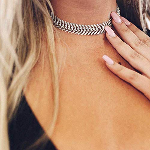 Preisvergleich Produktbild Jovono Fischgräten-Halskette, Modeschmuck für Damen und Mädchen