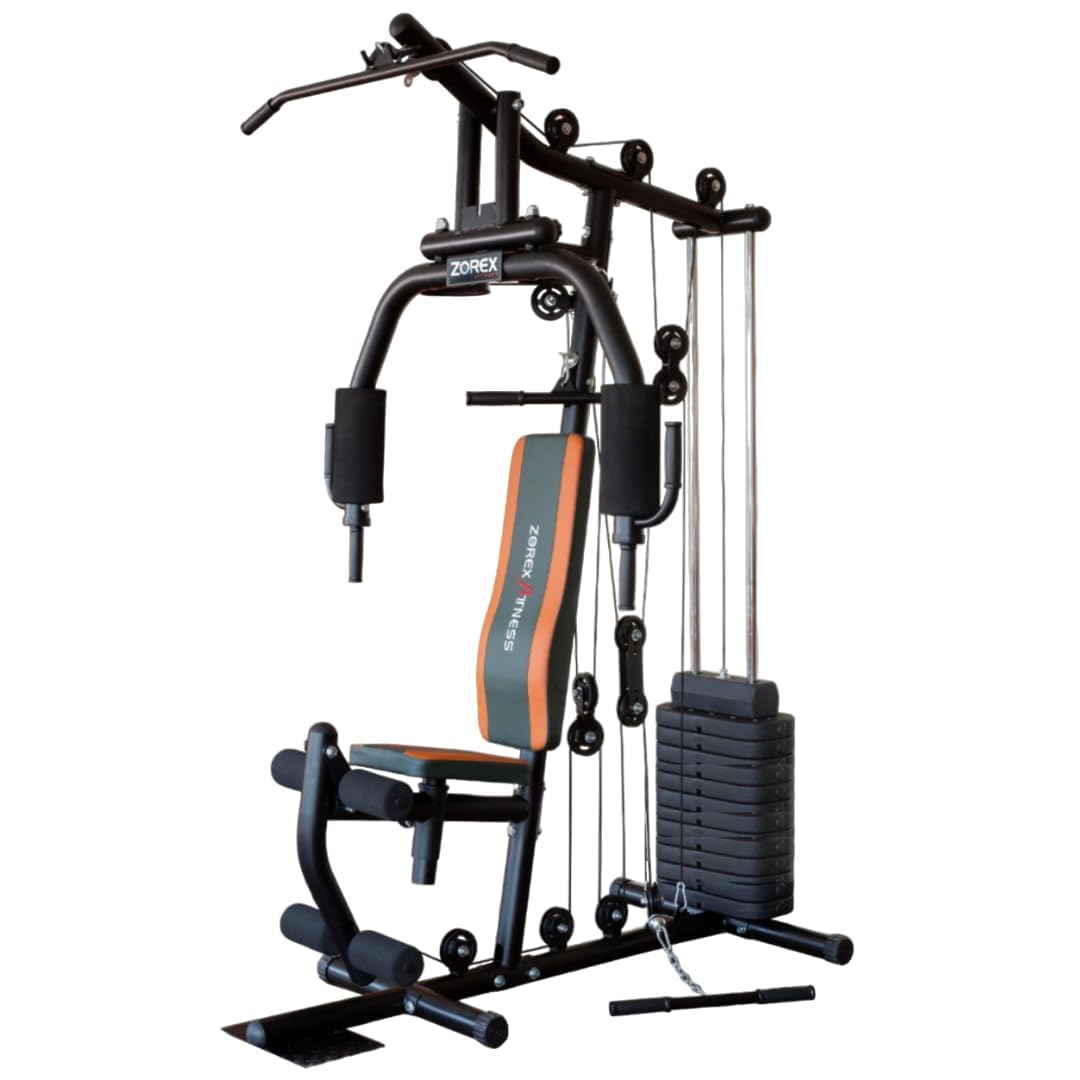 Zorex Fitness HGZ-1001 Home Gym Multiple Muscle Workout Exercise Machine Chest Biceps Shoulder Back Triceps Legs For Men All in One Gym With 60Kg Weight Stack (with Video Call Installation Assistence)
