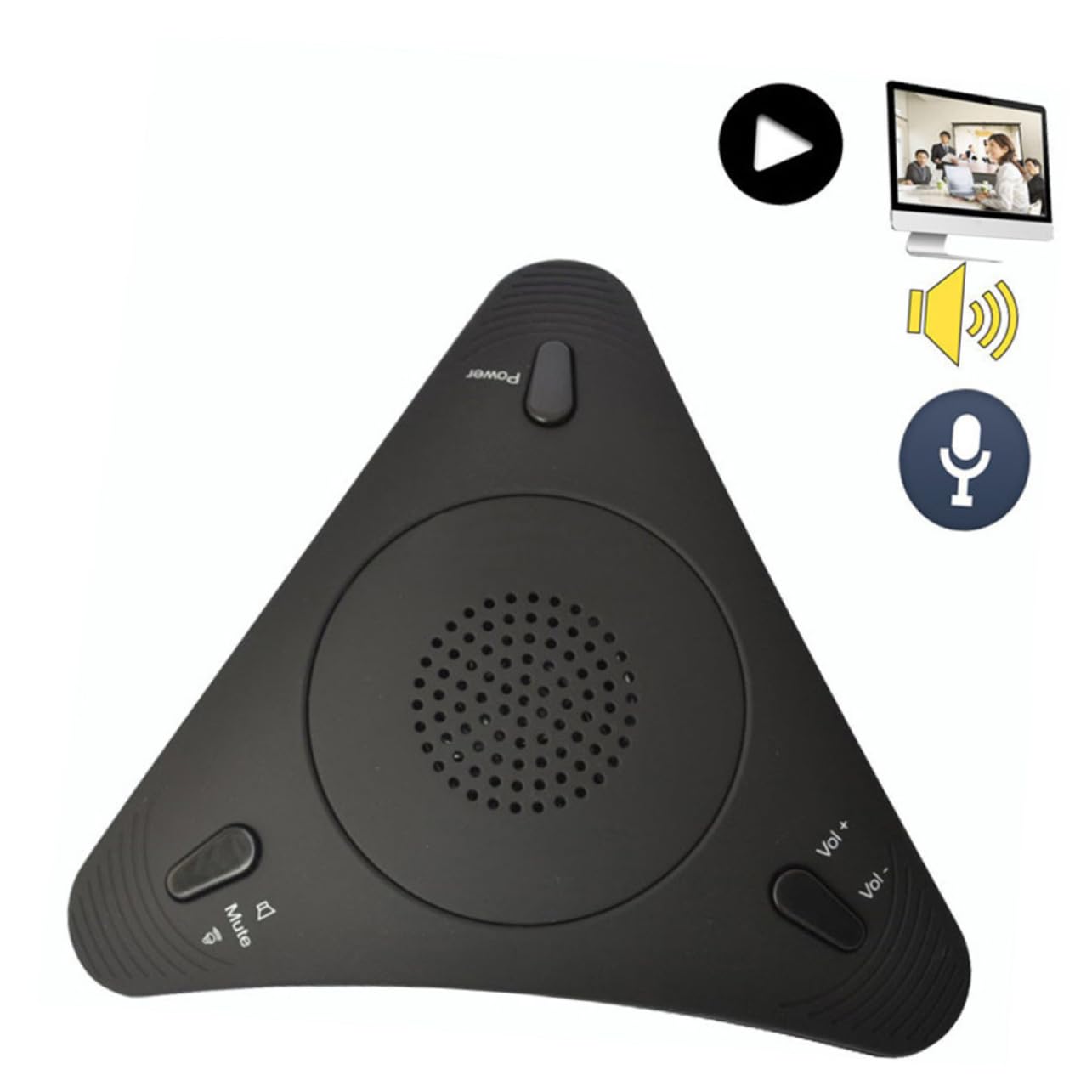 SUPVOX Microfono USB Omnidirezionale Nero Riduzione Dell’eco, Alta Sensibilità e Controllo Automatico del Guadagno, per Riunioni di Gruppo