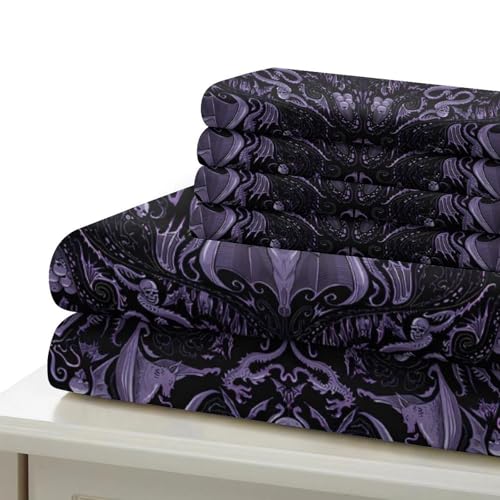 Housse de couette gothique 3D microfibre 200x200cm drap de couette double 3 pièces - 7